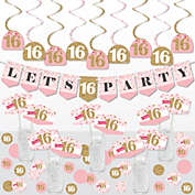 Big Dot of Happiness Sweet 16 - 16th Birthday Party Supplies Decoration Kit - Decor Galore Party Pack - 51 Pieces