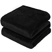 PiccoCasa Sherpa Fleece Solid Blanket Twin Size, Soft Warm Teddy Sherpa Blanket, Double Layer Lightweight Plush Microfiber Fleece Shaggy Throw Blanket for Sofa Couch Bed (60" x 78", Black)
