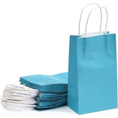 24 Pieces Gift Bags with Handles for Birthday Party Wedding Xmas Baby Shower Holiday Use Men Women Kids Party Favor Bags OFNMY Color Paper Shopping Bags 6 Colors Twist Handle Paper Party Bags 