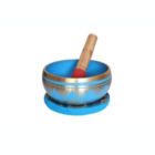 Alternate image 1 for Cottage Handicraft, Throat Chakra - Blue coloured Tibetan Singing Bowl with free Elephant Gift