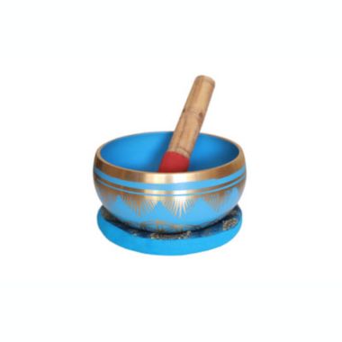 Cottage Handicraft, Throat Chakra - Blue coloured Tibetan Singing Bowl with free Elephant Gift. View a larger version of this product image.