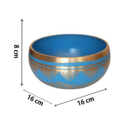 Cottage Handicraft, Throat Chakra - Blue coloured Tibetan Singing Bowl with free Elephant Gift. View a larger version of this product image.