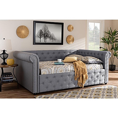 Baxton Studio Mabelle Modern And Contemporary Gray Fabric Upholstered Queen Size Daybed - Gray. View a larger version of this product image.
