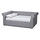 Alternate image 1 for Baxton Studio Mabelle Modern And Contemporary Gray Fabric Upholstered Queen Size Daybed - Gray