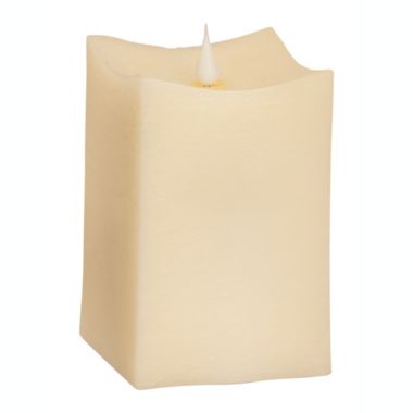 Melrose Decorative Simplux Squared Candle W/Moving Flame (Set Of 2) 3.5"Sq X 5"H. View a larger version of this product image.