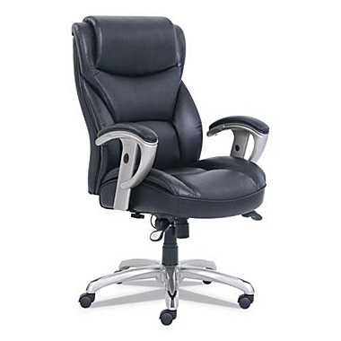 Emerson Big and Tall Task Chair, Supports Up to 400 lb, 19.5" to 22.5" Seat Height, Black Seat/Back, Silver Base. View a larger version of this product image.