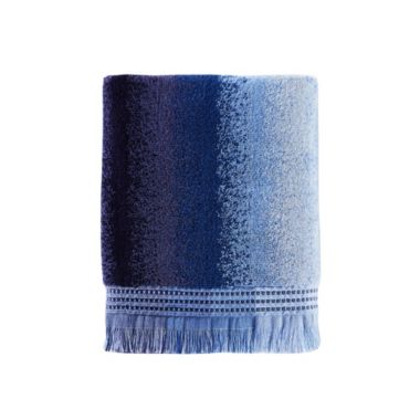 Saturday Knight Ltd Eckhart Stripe Plush And Woven Jacquard Border Bath Towel - 27x50", Blue. View a larger version of this product image.