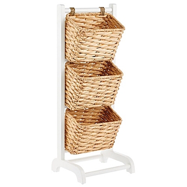 mDesign Vertical Standing Storage Basket Stand with 3 Baskets. View a larger version of this product image.