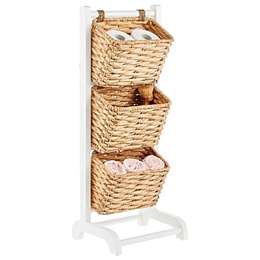 mDesign Vertical Standing Storage Basket Stand with 3 Baskets. View a larger version of this product image.