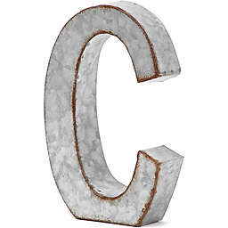 Bright Creations Rustic Letter Wall Decor - Galvanized Metal 3D Letter C Decor