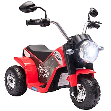 Aosom 6V Kids Motorcycle Dirt Bike Electric Battery-Powered Ride-On Toy Off-road Street Bike Rechargeable with Horn Headlights Realistic Sounds 1.24mph Speed for Girls Boy 18 - 36 Months Red. View a larger version of this product image.