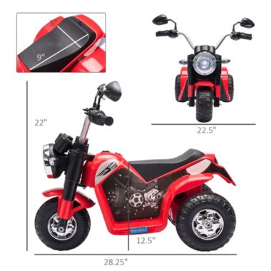 Aosom 6V Kids Motorcycle Dirt Bike Electric Battery-Powered Ride-On Toy Off-road Street Bike Rechargeable with Horn Headlights Realistic Sounds 1.24mph Speed for Girls Boy 18 - 36 Months Red. View a larger version of this product image.