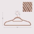 Alternate image 3 for SONGMICS Velvet Hangers, Set of 50 Clothes Hanger with Rose Gold Swivel Hook, Non-Slip, and Space-Saving, 0.2-Inch Thick, 17.1-Inch Long for Coat, Shirt, Dress, Pants, Tie, Pale Brown