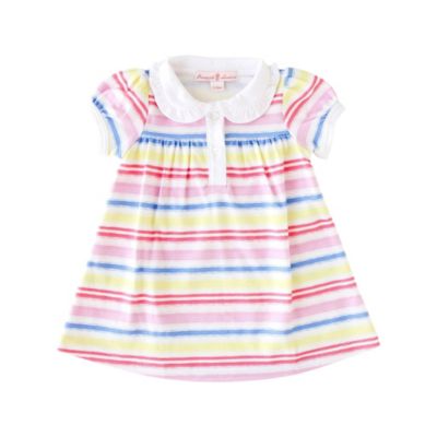 Pineapple Sunshine - Rainbow Stripe Collared Dress / 18-24mo