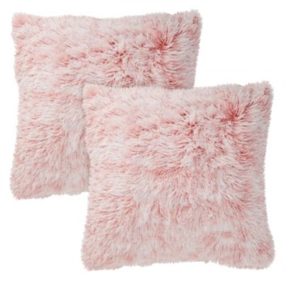 Light Pink Heart Wool-like Plush Throw Pillow Case Cushion Cover Protector 