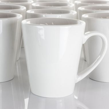 Elama Holt 12 Piece 10 Ounce Porcelain Mug Set in White. View a larger version of this product image.