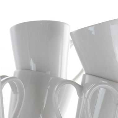 Elama Holt 12 Piece 10 Ounce Porcelain Mug Set in White. View a larger version of this product image.
