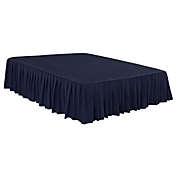 PiccoCasa Basic Lightweight Ruffled Bed Skirt Polyester Brushed Hotel Quality Durable Solid Wrinkle and Fade  Bedroom 16 Inch Drop Full Navy Blue