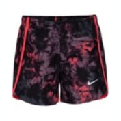 Nike Little Girls Tie-Dyed Dri-fit Shorts Gray Size 5