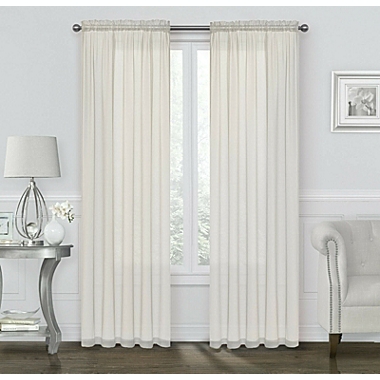 Sheer Voile 2-Piece Ivory Curtain Panel Solid Window Treatment 84" 