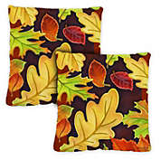 Toland Home Garden Set of 2 Leafy Leaves Outdoor Patio Throw Pillow Covers 18"