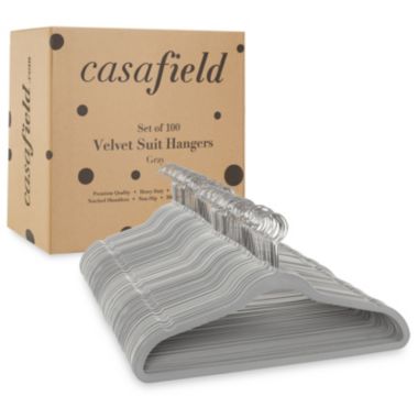 100 Velvet Suit Hangers - Space Saving Non-Slip Clothes Hangers. View a larger version of this product image.