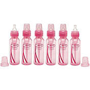 Dr. Browns Natural Flow Anti-Colic Baby Bottles, Pink, 8oz, 6 Pack