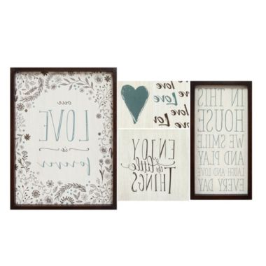 HomeRoots Decor 24 X 1 X 18 5Pcs Multi-color Love Is Forever Wall Art - 321080. View a larger version of this product image.