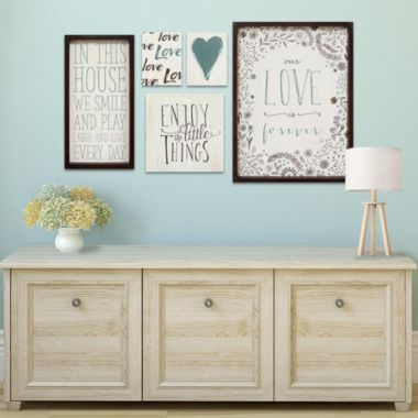 HomeRoots Decor 24 X 1 X 18 5Pcs Multi-color Love Is Forever Wall Art - 321080. View a larger version of this product image.