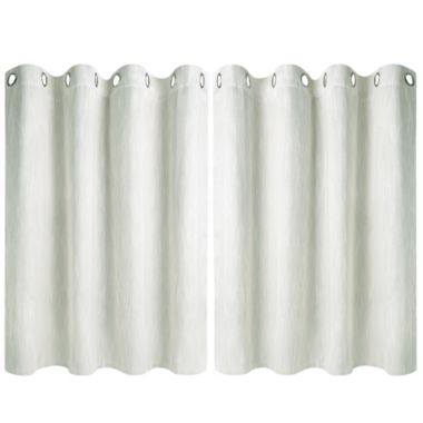 PiccoCasa Linen Look Textured Blackout Curtains for Kitchen 2 Panels, Noise Reduce and Insulated Room Darkening Farmhouse Curtains, Solid Grommet Top Valances for Windows 52 x 36 Inch Beige. View a larger version of this product image.