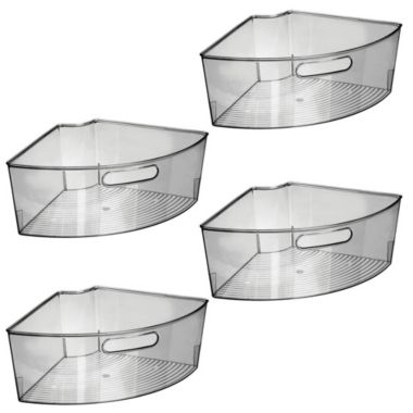 mDesign Lazy Susan Kitchen Food Storage Organizer Bin, 1/4 Wedge, 4 Pack. View a larger version of this product image.