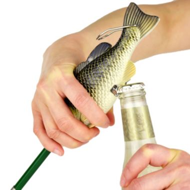 G.E.I. Fish BBQ Grill Fork with Bottle Opener - 18" Stainless Steel Grilling Tool. View a larger version of this product image.