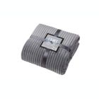 Alternate image 1 for L'baiet Modern Indoor  Ribbed Twin Blanket 60"x80" 100% Polyester, Fluffy, Cozy, Plush, Microfiber, Warm Bedding Cover - Grey