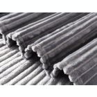 Alternate image 2 for L'baiet Modern Indoor  Ribbed Twin Blanket 60"x80" 100% Polyester, Fluffy, Cozy, Plush, Microfiber, Warm Bedding Cover - Grey