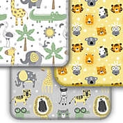 GROW WILD Mini Crib Sheets 3-Pack, Soft Pack N Play Sheet Fitted Cotton, Safari Animals