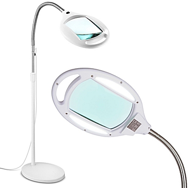 Lightview Magnifier LED Floor Lamp - 5 Diopter - White. View a larger version of this product image.