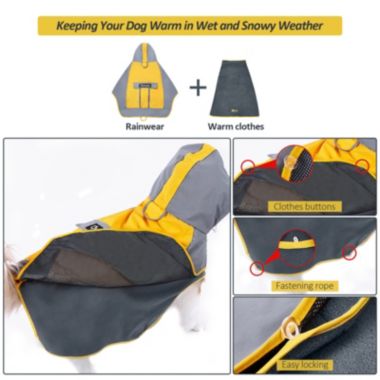 Ownpets Dog Fleece Vest, Adjustable Dog Coat Pet Jacket with Magic Tapes, Cold Winter Jacket L Size Grey. View a larger version of this product image.