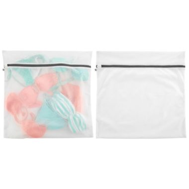mDesign Laundry Mesh Fabric Wash Bag for Delicates - 24" x 24" - White. View a larger version of this product image.