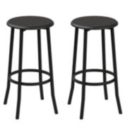 Idealhouse 27.5 in. Black Backless Metal Frame barstool (Set of 2)