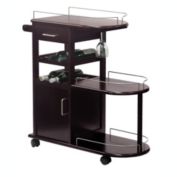 Winsome Entertainment Cart - Glass Rack - Cabinet - Drawer