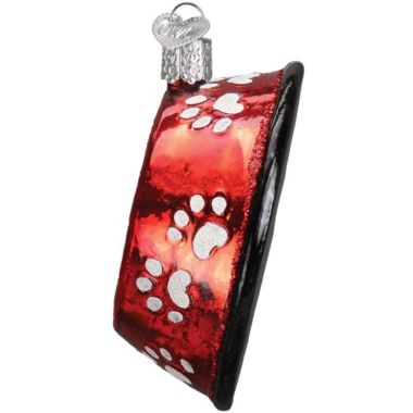 Old World Christmas 32285 Glass Blown Dog Bowl Ornament. View a larger version of this product image.