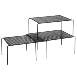 mDesign Adjustable / Expandable Metal Closet Storage Shelves, 3 Pack