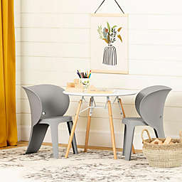 South Shore Sweedi Kids Table And Chairs Set - Elephant Gray