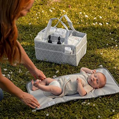 Baby Portable Changing Pad, Diaper Bag, Travel Mat Station by Comfy Cubs (Pink Blush, Compact). View a larger version of this product image.