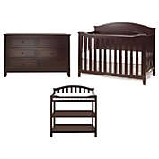 Slickblue 3 Piece Crib Changing Station 6 Drawer Dresser Nursery Furniture Set Espresso