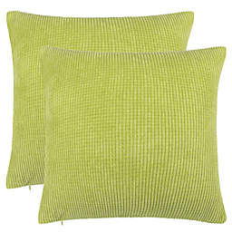 PiccoCasa Set of 2 Corduroy Corn Striped Throw Pillow Covers, Fleece Decorative Cushion Covers, Soft Sofa Pillowcase for Livingroom Bedroom Car Seat, 20