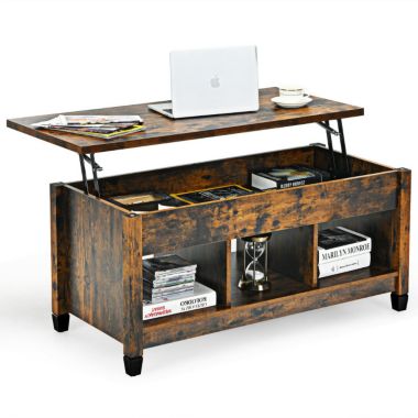 Slickblue Lift Top Coffee Table with Hidden Storage Compartment- Brown. View a larger version of this product image.