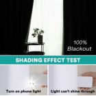 Alternate image 2 for Linen Blackout Curtains Thermal Insulated Textured Linen Curtain Draperies, 52"W x 84"L, White