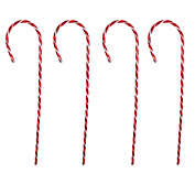 Hofert Set of 4 Red and White Stripped Candy Cane Stakes Christmas Outdoor Decor 60"
