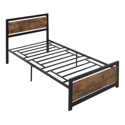Bed No Footboard Bath Beyond, Platform Bed Frame Queen White Wood Headboard And Footboard With Storage